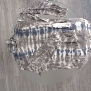 Young fabulous & broke zip bottom tie dye turtle neck beach hoodie
